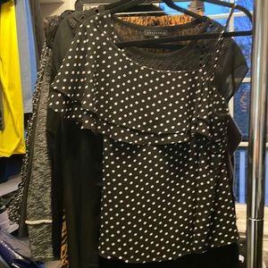 Lily White polka dot one shoulder top